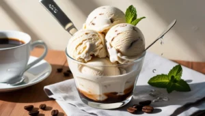Sorvete Artesanal de Café com Baunilha Cremoso