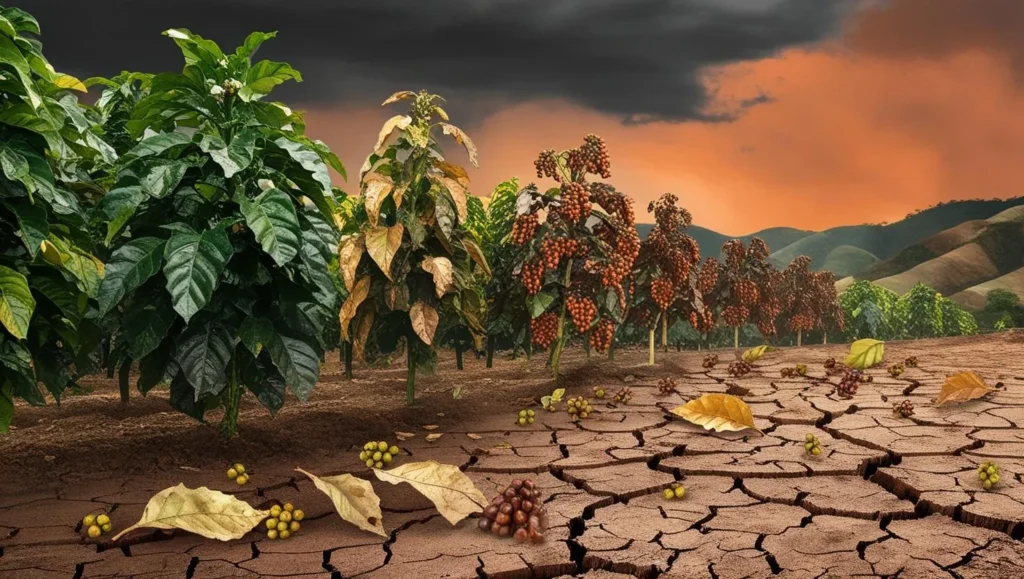 Produção de café afetada pelas condições climáticas